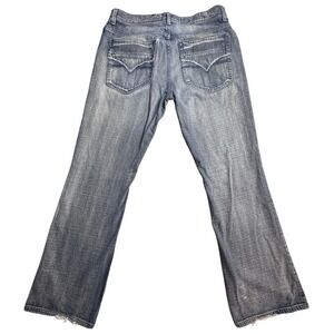 INC International Concepts Rio Bootcut Jeans Mens 34x32 Blue Denim Distressed